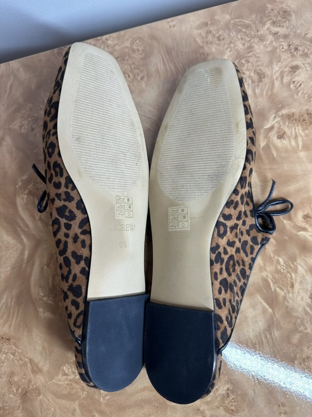 NEW J.Crew Leopard Print Tie Front Ballet Flats Slip On Mule 9.5 - Picture 7 of 9